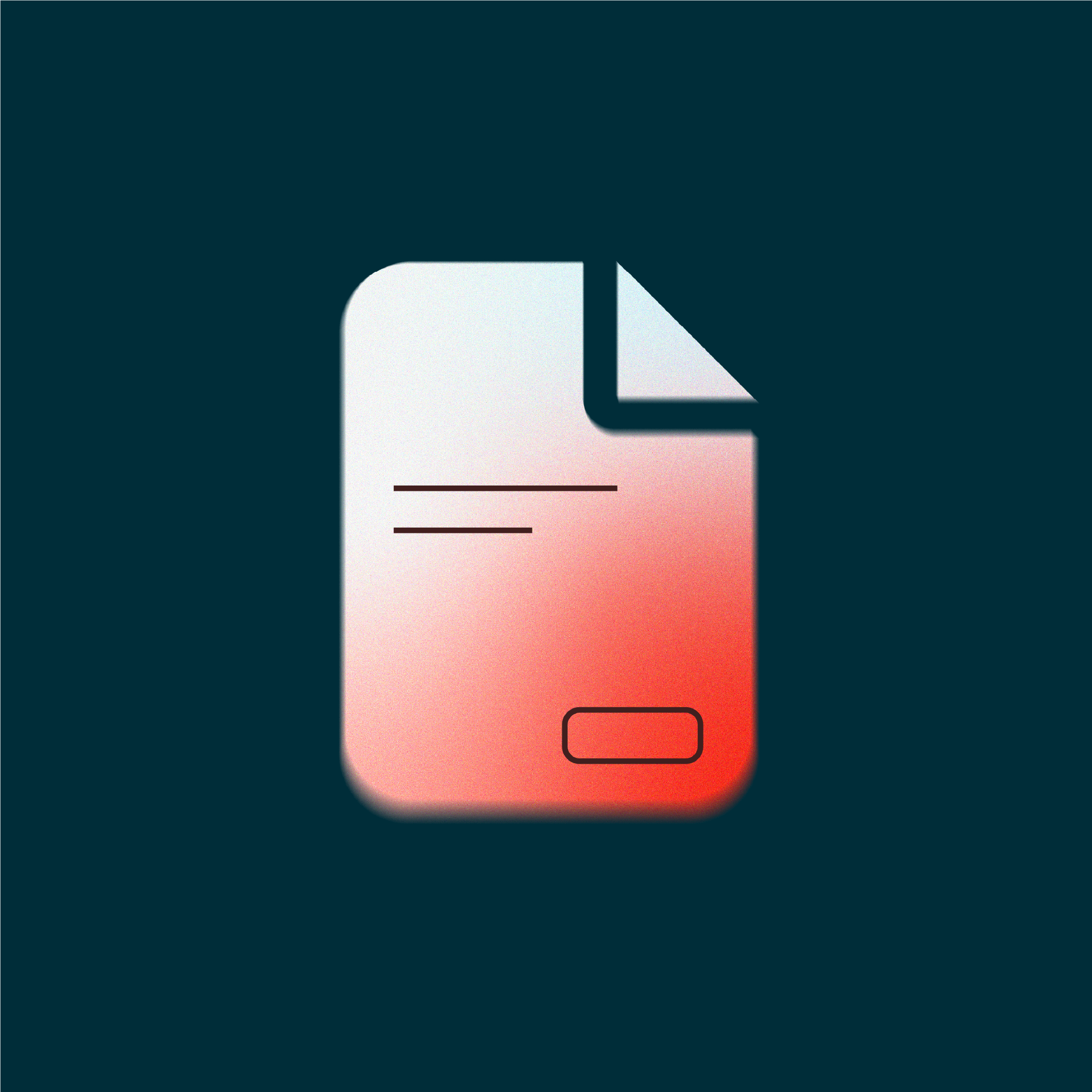 An icon with an illustration of an invoice, blue background, red and white paper document